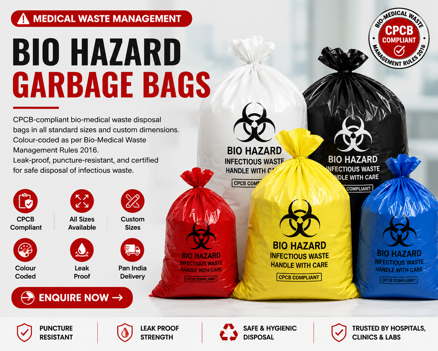 Bio Hazard Garbage Bags